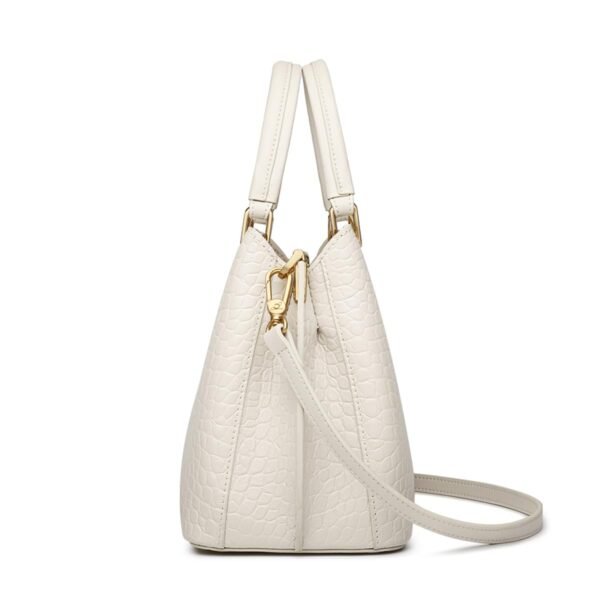 USA MCLAREN LLC Croc Grain Satchels Handbag for Women Top-Handle Bags Cowhide Leather with Crossbody Shoulder Strap - Image 4
