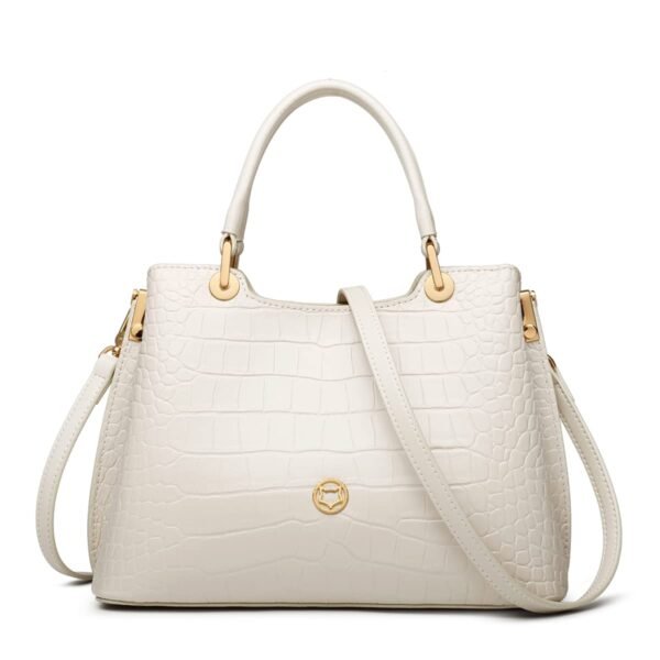 USA MCLAREN LLC Croc Grain Satchels Handbag for Women Top-Handle Bags Cowhide Leather with Crossbody Shoulder Strap
