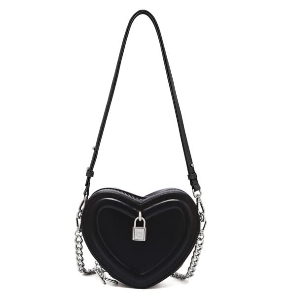 USA MCLAREN LLC Split Cow Leather Shoulder Bag for Women Chain Crossbody Bag Purse Fashion Heart-Shaped Handbag Mini Bag - Image 7