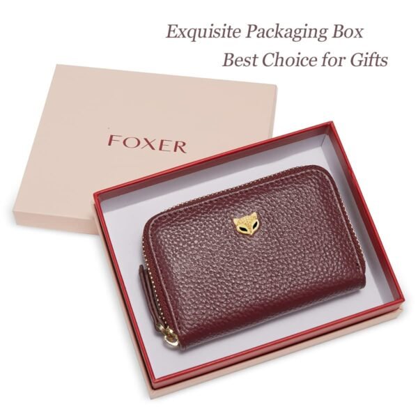 USA MCLAREN LLC Small Genuine Leather Credit Card Holders for Women, RFID Blocking Ladies Mini Card Case Women's Card Wallets with Gift Box Packing - Image 5