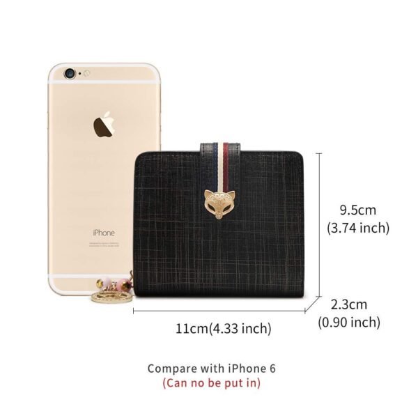 USA MCLAREN LLC Women's Wallets Cow Leather Small Bifold Wallets Credit Card Holders Stylish Zip Around Gift Box(Black) - Image 2