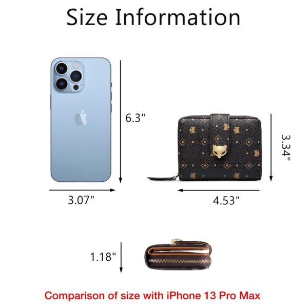 USA MCLAREN LLC Bi-Fold Mini Wallets for Women Coin Credit Card Paper Money ID Card Pocket PVC Leather with Gift Box Packing - Image 2