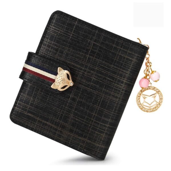 USA MCLAREN LLC Women's Wallets Cow Leather Small Bifold Wallets Credit Card Holders Stylish Zip Around Gift Box(Black)