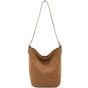 USA MCLAREN LLC Suede Hobo Bucket Bags for Women Trendy Shoulder Top-Handle Handbag with Inner Bag