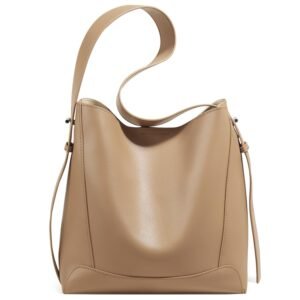 USA MCLAREN LLC Cowhide Bucket Shoulder Top-Handle Handbags for Women Large Size with Inner Bag