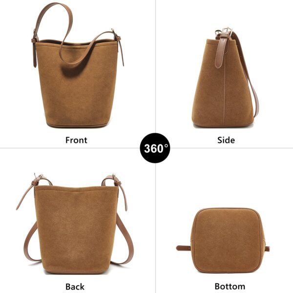 USA MCLAREN LLC Suede Hobo Bucket Bags for Women Trendy Shoulder Top-Handle Handbag with Inner Bag - Image 2