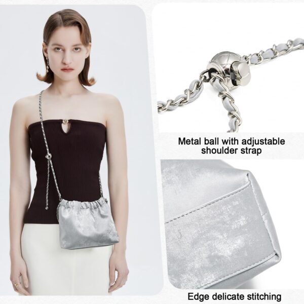 USA MCLAREN LLC Velvet Fabric Crossbody Bags for Women Medium Size Chain Strap Chamois Leather Shoulder Purses Trendy - Image 4