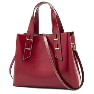 USA MCLAREN LLC Crossbody Bags for Women Medium Size Top Handle Purses Oil-Waxed Leather Satchel Handbag Magnetic Zipper