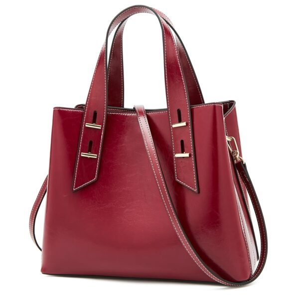 USA MCLAREN LLC Crossbody Bags for Women Medium Size Top Handle Purses Oil-Waxed Leather Satchel Handbag Magnetic Zipper
