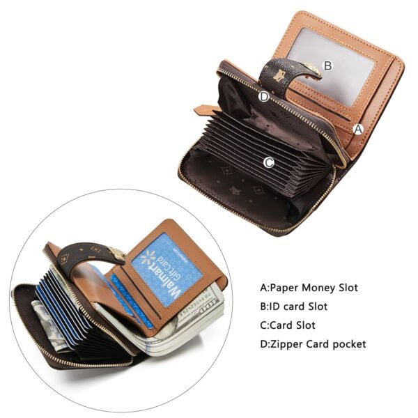 USA MCLAREN LLC Bi-Fold Mini Wallets for Women Coin Credit Card Paper Money ID Card Pocket PVC Leather with Gift Box Packing - Image 6