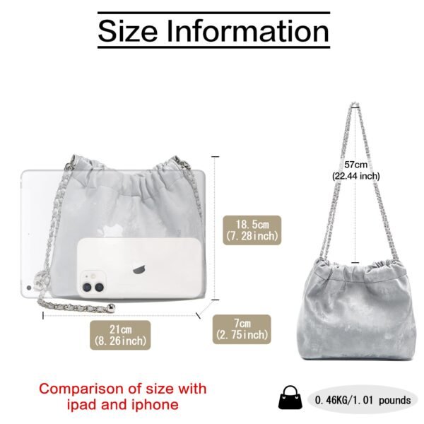 USA MCLAREN LLC Velvet Fabric Crossbody Bags for Women Medium Size Chain Strap Chamois Leather Shoulder Purses Trendy - Image 3
