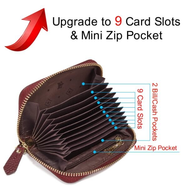 USA MCLAREN LLC Small Genuine Leather Credit Card Holders for Women, RFID Blocking Ladies Mini Card Case Women's Card Wallets with Gift Box Packing - Image 4