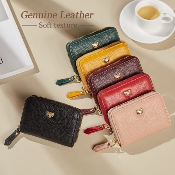 USA MCLAREN LLC Small Genuine Leather Credit Card Holders for Women, RFID Blocking Ladies Mini Card Case Women's Card Wallets with Gift Box Packing - Image 6