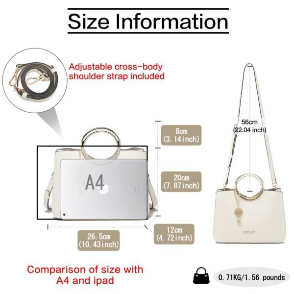USA MCLAREN LLC Satchel Handbags for Women Top-Handle Purse Women's Crossbody Bag - Image 3
