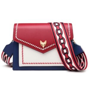USA MCLAREN LLC Embroidery Crossbody Bags for Women Medium Size Designer Leather Purses Foxhead Metal Guitar Shoulder Strap