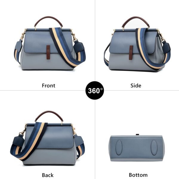 USA MCLAREN LLC Genuine Leather Crossbody Bags for Women Guitar Strap Top Handle Shoulder Handbags with 2 straps - Image 2