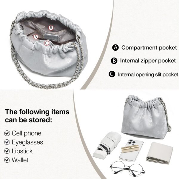 USA MCLAREN LLC Velvet Fabric Crossbody Bags for Women Medium Size Chain Strap Chamois Leather Shoulder Purses Trendy - Image 6
