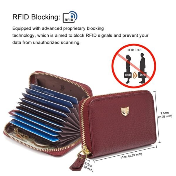 USA MCLAREN LLC Small Genuine Leather Credit Card Holders for Women, RFID Blocking Ladies Mini Card Case Women's Card Wallets with Gift Box Packing - Image 3