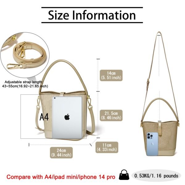 USA MCLAREN LLC Chain Pattern Crossbody Handbags Top-Handle Bags Satchels Purse 2WAY Zipper Twist Lock Closure - Image 3