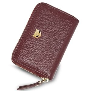 USA MCLAREN LLC Small Genuine Leather Credit Card Holders for Women, RFID Blocking Ladies Mini Card Case Women's Card Wallets with Gift Box Packing
