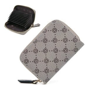 USA MCLAREN LLC Women's Minimalist Card Wallet with RFID Protection and Zip Around Compact Design - Credit Card Slots, PVC Material, Printed Patterns