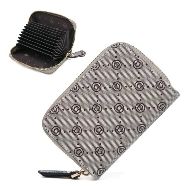 USA MCLAREN LLC Women's Minimalist Card Wallet with RFID Protection and Zip Around Compact Design - Credit Card Slots, PVC Material, Printed Patterns