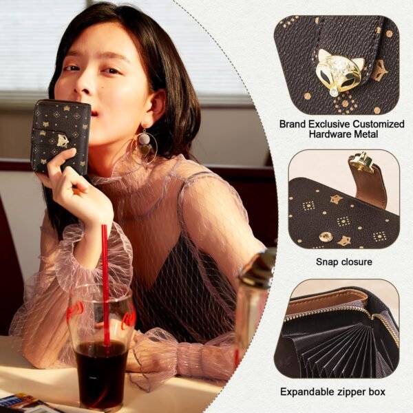 USA MCLAREN LLC Bi-Fold Mini Wallets for Women Coin Credit Card Paper Money ID Card Pocket PVC Leather with Gift Box Packing - Image 4