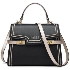 USA MCLAREN LLC Embroidery Flap Top-handle Bags for Women Crossbody Leather Purses Medium Size Magnetic Closure