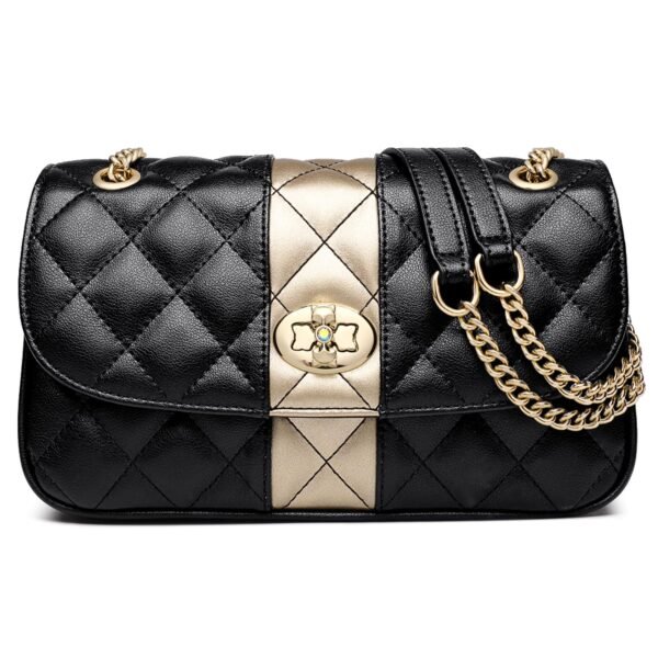 USA MCLAREN LLC Quilted Flap Crossbody Bags for Women Leather Shoulder Purse Medium Size Twist Lock