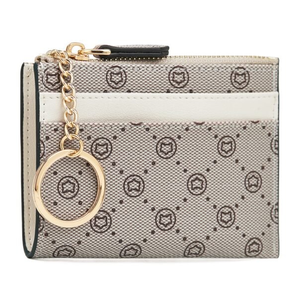 USA MCLAREN LLC Women's ID Cases Small Card Case with Attached Key Ring，Lightweight coin pouch with id holder，Slim Minimalist Wallet（Apricot）