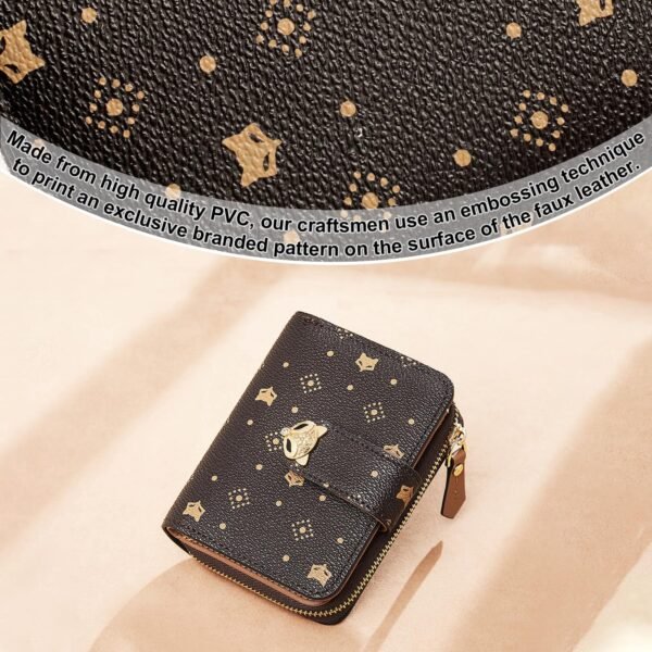 USA MCLAREN LLC Bi-Fold Mini Wallets for Women Coin Credit Card Paper Money ID Card Pocket PVC Leather with Gift Box Packing - Image 5