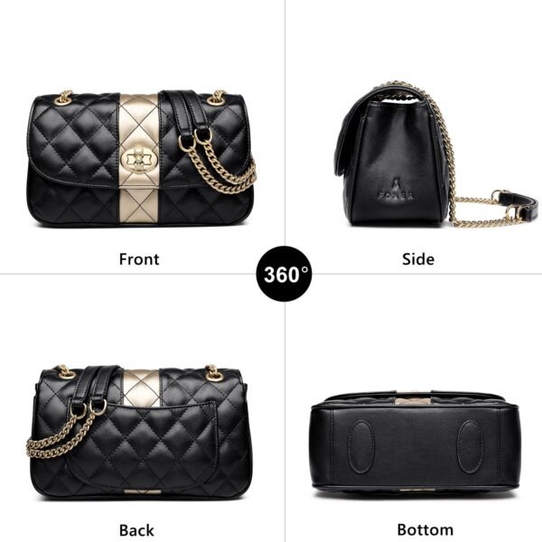 USA MCLAREN LLC Quilted Flap Crossbody Bags for Women Leather Shoulder Purse Medium Size Twist Lock - Image 2