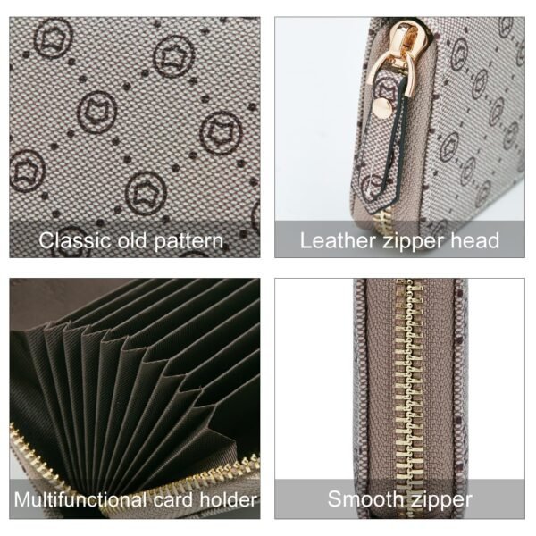 USA MCLAREN LLC Women's Minimalist Card Wallet with RFID Protection and Zip Around Compact Design - Credit Card Slots, PVC Material, Printed Patterns - Image 5