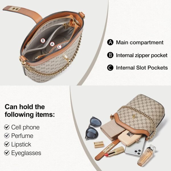 USA MCLAREN LLC Cell Phone Crossbody Bags for Women Small Chain Top-handle Vertical Handbags Purses Lightweight PVC Leather - Image 6