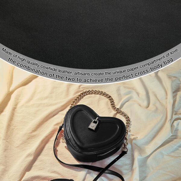 USA MCLAREN LLC Split Cow Leather Shoulder Bag for Women Chain Crossbody Bag Purse Fashion Heart-Shaped Handbag Mini Bag - Image 11