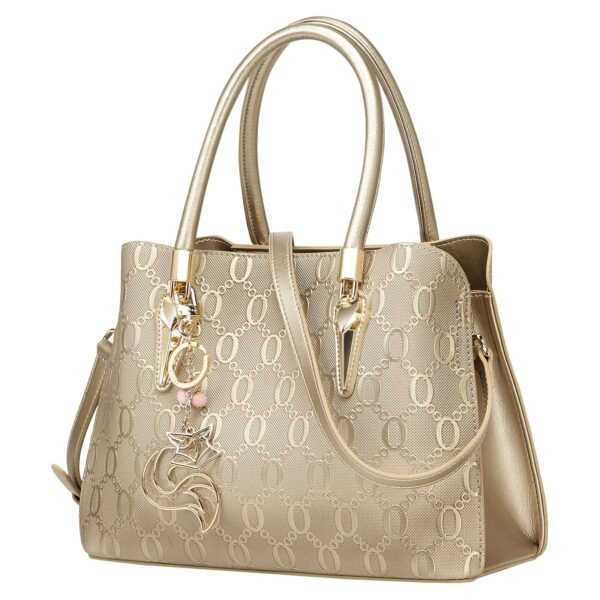 USA MCLAREN LLC Top-Handle Satchel Handbags for Women Chain Patterns Cow Leather Magnetic Zipper Closure With Crossbody Strap