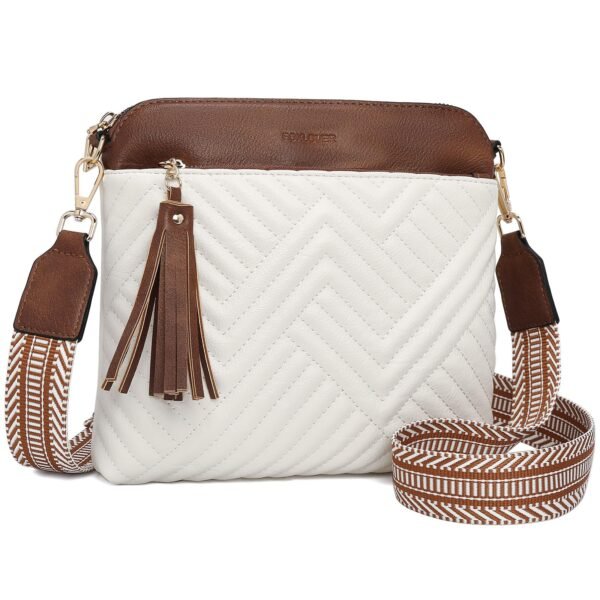 USA MCLAREN LLC Quilted Crossbody Bags for Women Soft Leather Purses Lightweight Shoulder Handbags,with Wide Strap