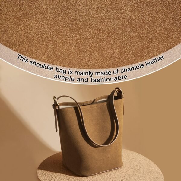 USA MCLAREN LLC Suede Hobo Bucket Bags for Women Trendy Shoulder Top-Handle Handbag with Inner Bag - Image 5