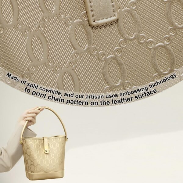 USA MCLAREN LLC Chain Pattern Crossbody Handbags Top-Handle Bags Satchels Purse 2WAY Zipper Twist Lock Closure - Image 5
