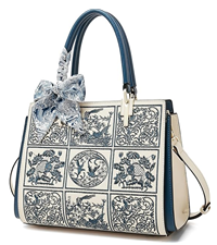 USA MCLAREN LLC Leather Satchel Handbags for Women Tote Shoulder Bag vintage Crossbody Bag Purse Top Handle bag with Embroidery
